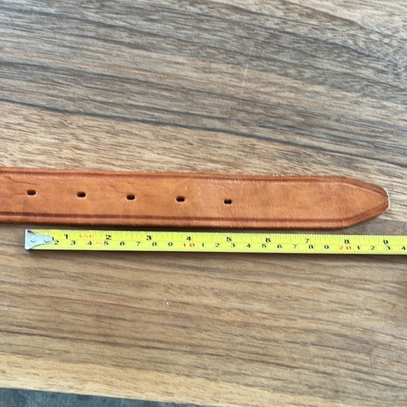 WESTERN Style Belt Tan Leather Lacing Design Removable Buckle Rodeo Stampede - Picture 12 of 12